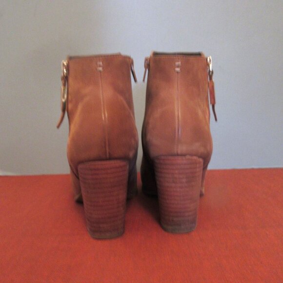 Aldo Naedia Suede Ankle Booties, Double Zipper Light Brown Suede - Picture 6 of 9